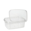 11 x 50 Feinkostbecher, PP eckig 250 ml 4 cm x 8,6 cm x 10,9 cm transparent mit Originalitätsverschluss