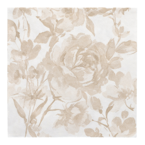 5 x 50 Servietten "ROYAL Collection" 1/4-Falz 40 cm x 40 cm sand "Rose"