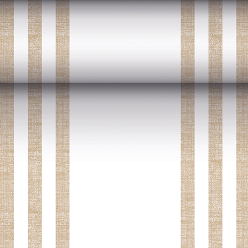 [88756] 4 x Tischläufer, stoffähnlich, PV-Tissue Mix "ROYAL Collection" 24 m x 40 cm sand "Lines"