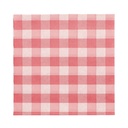 10 x 100 Servietten, 1-lagig 1/4-Falz 33 cm x 33 cm rot/weiss "Vichy Karo"