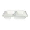 6 x 100 Siegelschalen, XPS 2-geteilt 1000 ml 4,2 cm x 21,2 cm x 24,7 cm weiss laminiert