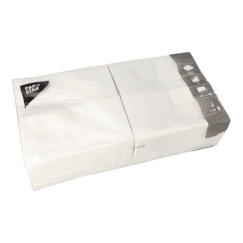[88794] 8 x 250 Servietten, 2-lagig 1/8-Falz 40 cm x 40 cm weiss