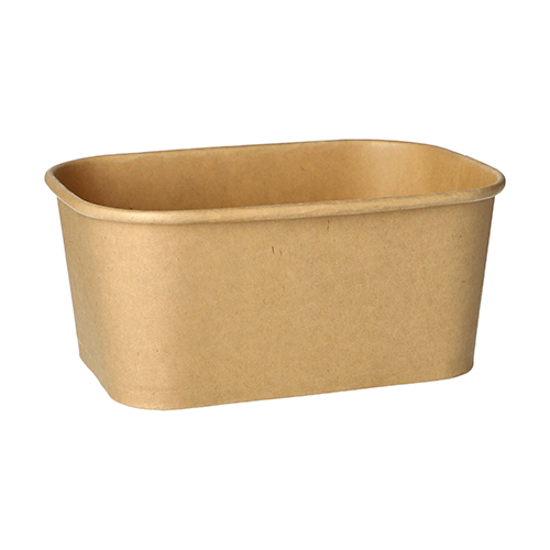 12 x 25 Verpackungsbecher, Pappe rechteckig 1000 ml 7,5 cm x 17,3 cm x 12,3 cm braun