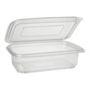 12 x 50 Verpackungsbecher mit Klappdeckeln, PP rechteckig 750 ml 5,3 cm x 13 cm x 19 cm transparent