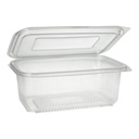 12 x 50 Verpackungsbecher mit Klappdeckeln, PP rechteckig 1000 ml 7,4 cm x 13,1 cm x 19,1 cm transparent