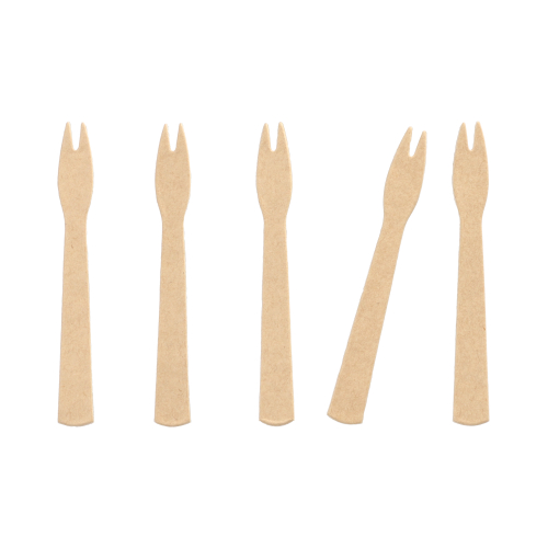 [89018] 16 x 250 Pommes-Frites-Gabeln, Papier "pure" 8,5 cm braun