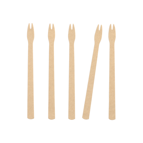 [89019] 16 x 250 Pommes-Frites-Gabeln, Papier "pure" 13,5 cm braun