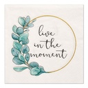 10 x 20 Servietten, 3-lagig 1/4-Falz 33 cm x 33 cm "Live in the Moment"
