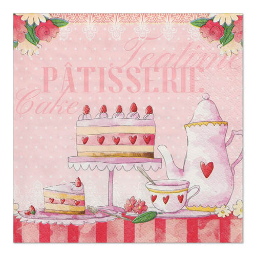 10 x 20 Servietten, 3-lagig 1/4-Falz 33 cm x 33 cm "Patisserie"