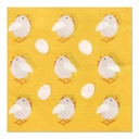 15 x 20 Servietten, 3-lagig 1/4-Falz 33 cm x 33 cm "Kycklingar"