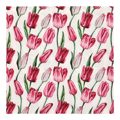 [89084] 10 x 20 Servietten, 3-lagig 1/4-Falz 33 cm x 33 cm "Tulip"