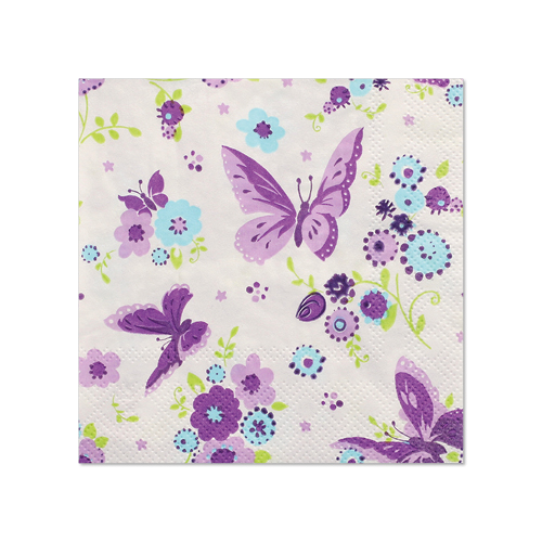 [89088] 14 x 20 Servietten, 3-lagig 1/4-Falz 25 cm x 25 cm "Beautiful Butterfly"