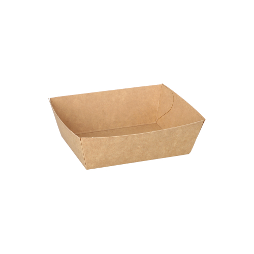 [89102] 10 x 50 Snacktrays, Pappe "pure" 3,5 cm x 7 cm x 9 cm braun