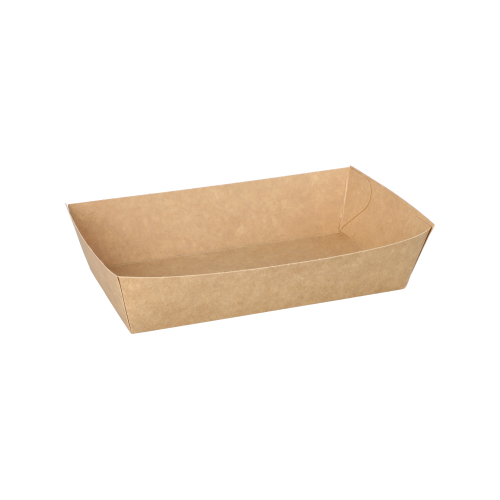 [89105] 10 x 50 Snacktrays, Pappe "pure" 3,8 cm x 8,5 cm x 15,5 cm braun