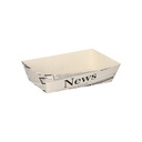12 x 50 Pommes-Frites-Trays 3,5 cm x 7 cm x 12 cm weiss "Newsprint"