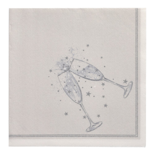 8 x 20 Servietten "ROYAL Collection" 1/4-Falz 40 cm x 40 cm silber "Festivity"