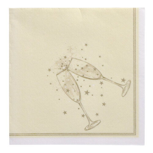 8 x 20 Servietten "ROYAL Collection" 1/4-Falz 40 cm x 40 cm gold "Festivity"