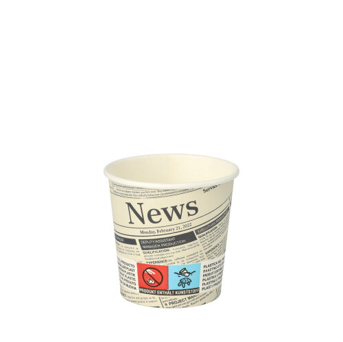 [89190] 20 x 50 Trinkbecher, Pappe "To Go" 0,1 l Ø 6,3 cm · 6 cm "Newsprint"