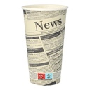 20 x 50 Trinkbecher, Pappe "To Go" 0,5 l Ø 9 cm · 15 cm "Newsprint"