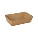 12 x 50 Snacktrays, Pappe "pure" 4,3 cm x 13 cm x 7,8 cm braun