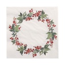 15 x 20 Servietten, 3-lagig 1/4-Falz 33 cm x 33 cm "Holly Crown"