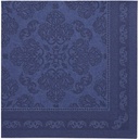 5 x 50 Servietten "ROYAL Collection" 1/4-Falz 40 cm x 40 cm dunkelblau "Arabesque"