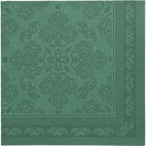 5 x 50 Servietten "ROYAL Collection" 1/4-Falz 40 cm x 40 cm dunkelgrün "Arabesque"