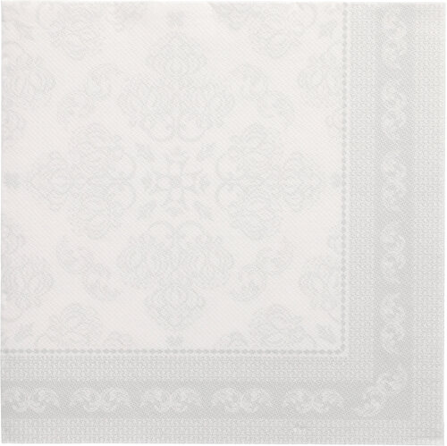 5 x 50 Servietten "ROYAL Collection" 1/4-Falz 40 cm x 40 cm weiss "Arabesque"