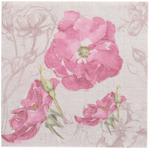 5 x 50 Servietten "ROYAL Collection" 1/4-Falz 40 cm x 40 cm lila "Blossom"