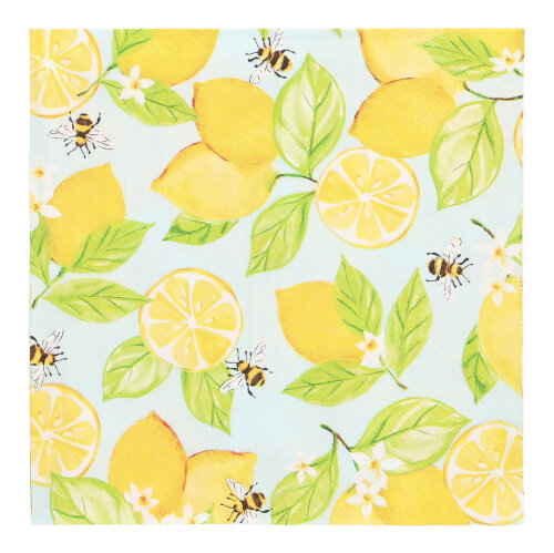 [89298] 10 x 20 Servietten, 3-lagig 1/4-Falz 33 cm x 33 cm "Lemon Grove"