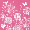 12 x 30 Servietten, 3-lagig 1/4-Falz 33 cm x 33 cm fuchsia "Meadow"