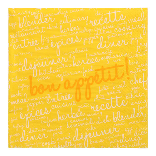 [89385] 10 x 20 Servietten, 3-lagig 1/4-Falz 40 cm x 40 cm gelb "Table Pleasures"