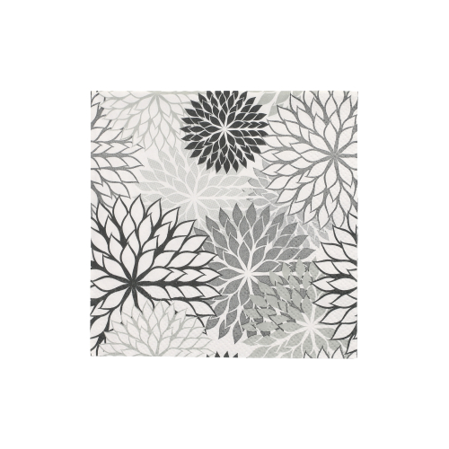 14 x 20 Servietten, 3-lagig 1/4-Falz 25 cm x 25 cm grau "Floralies"