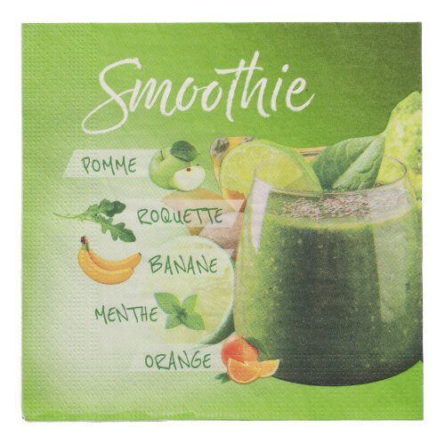 [89398] 10 x 20 Servietten, 3-lagig 1/4-Falz 33 cm x 33 cm "Smoothie"