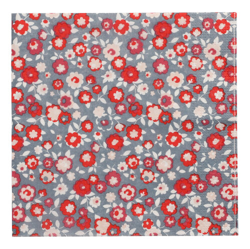 10 x 20 Servietten, 3-lagig 1/4-Falz 33 cm x 33 cm "Liberty Rouge"