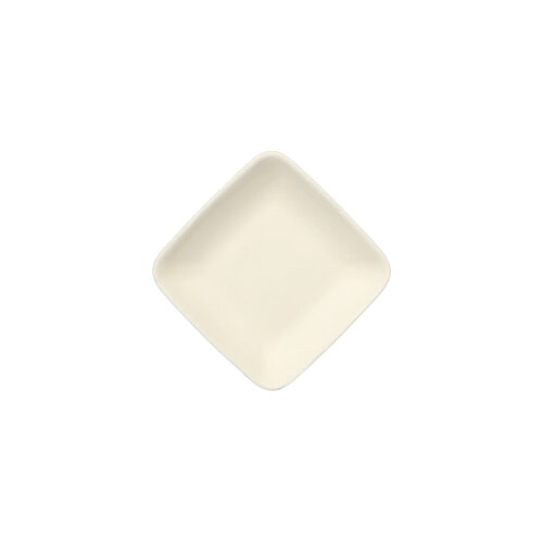 [89437] 10 x 50 Fingerfood - Teller, Zuckerrohr "pure" eckig 1,2 cm x 6,5 cm x 6,5 cm weiss