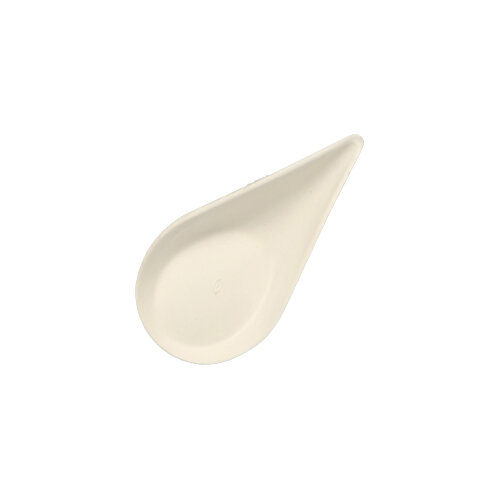 15 x 12 Fingerfood - Teller, Zuckerrohr "pure" 10,5 cm x 5,7 cm weiss "Drop"