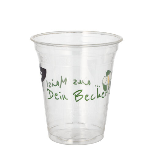 16 x 50 Trinkbecher PLA 0,3 l Ø 9,5 cm · 10,7 cm "Becher aus Mais"
