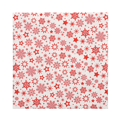 40 x 30 Servietten, 3-lagig 1/4-Falz 33 cm x 33 cm weiss "Snöflinga"