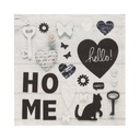 10 x 20 Servietten, 3-lagig 1/4-Falz 33 cm x 33 cm "Home"