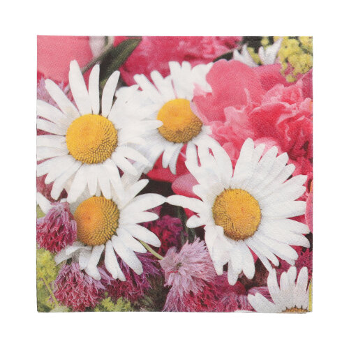 10 x 20 Servietten, 3-lagig 1/4-Falz 33 cm x 33 cm "Marguerite"