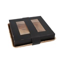 4 x 25 Tabletts, Palmblatt eckig 5 cm x 25,5 cm x 25,5 cm mit separatem Deckel und Banderole