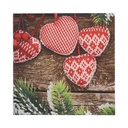 15 x 20 Servietten, 3-lagig 1/4-Falz 33 cm x 33 cm "Mes Coeurs"