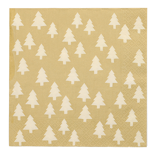 15 x 20 Servietten, 3-lagig 1/4-Falz 40 cm x 40 cm "Mini Sapins"