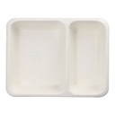 6 x 50 Siegelschalen Zuckerrohr, PLA beschichtet 2-geteilt 1200 ml 4,9 cm x 22,7 cm x 17,8 cm