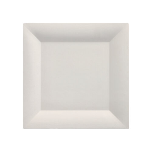 [89560] 10 x 25 Fingerfood - Teller, Zuckerrohr "pure" eckig 1,5 cm x 20,3 cm x 20,3 cm weiss