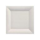 10 x 25 Fingerfood - Teller, Zuckerrohr "pure" eckig 1,5 cm x 20,3 cm x 20,3 cm weiss