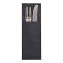 8 x 50 Servietten "DAILY Collection" 48 cm x 30 cm schwarz mit Besteckfalz