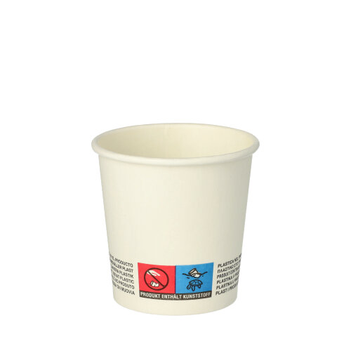 [89674] 20 x 50 Trinkbecher, Pappe "To Go" 0,1 l Ø 6 cm · 6 cm weiss