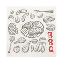 12 x 30 Servietten, 3-lagig 1/4-Falz 33 cm x 33 cm "I love BBQ"